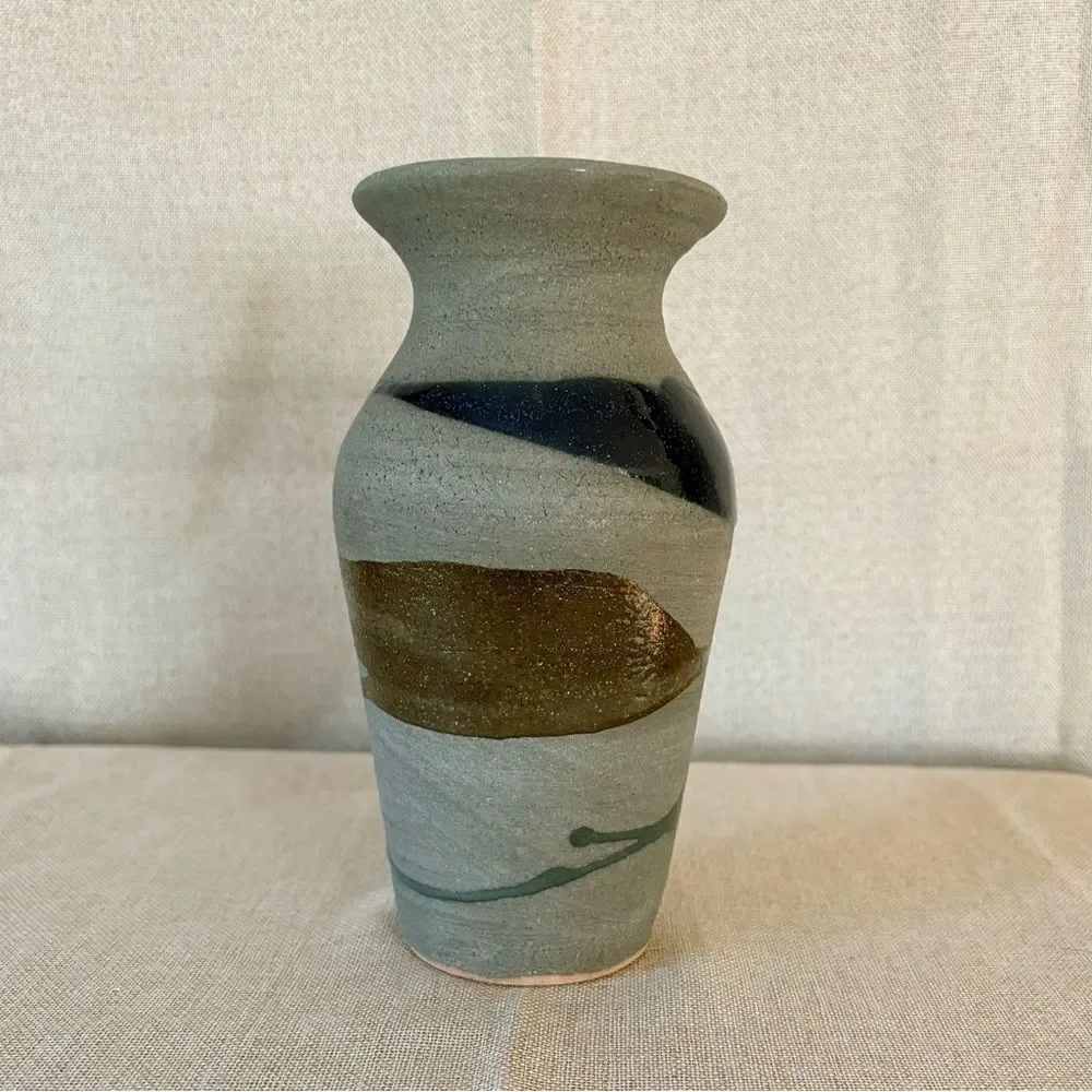 Vintage Handmade Dominican Republic Studio Pottery Vase Stoneware